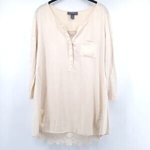 A Pea In The Pod Silky Maternity Light Creamy Yellow Tunic Lace Crotchet Back M